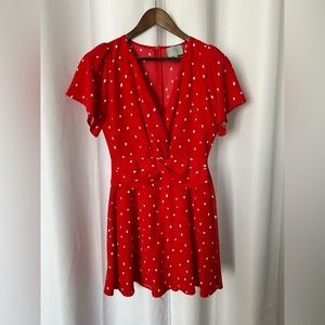 Red Polk Dot Mini Dress